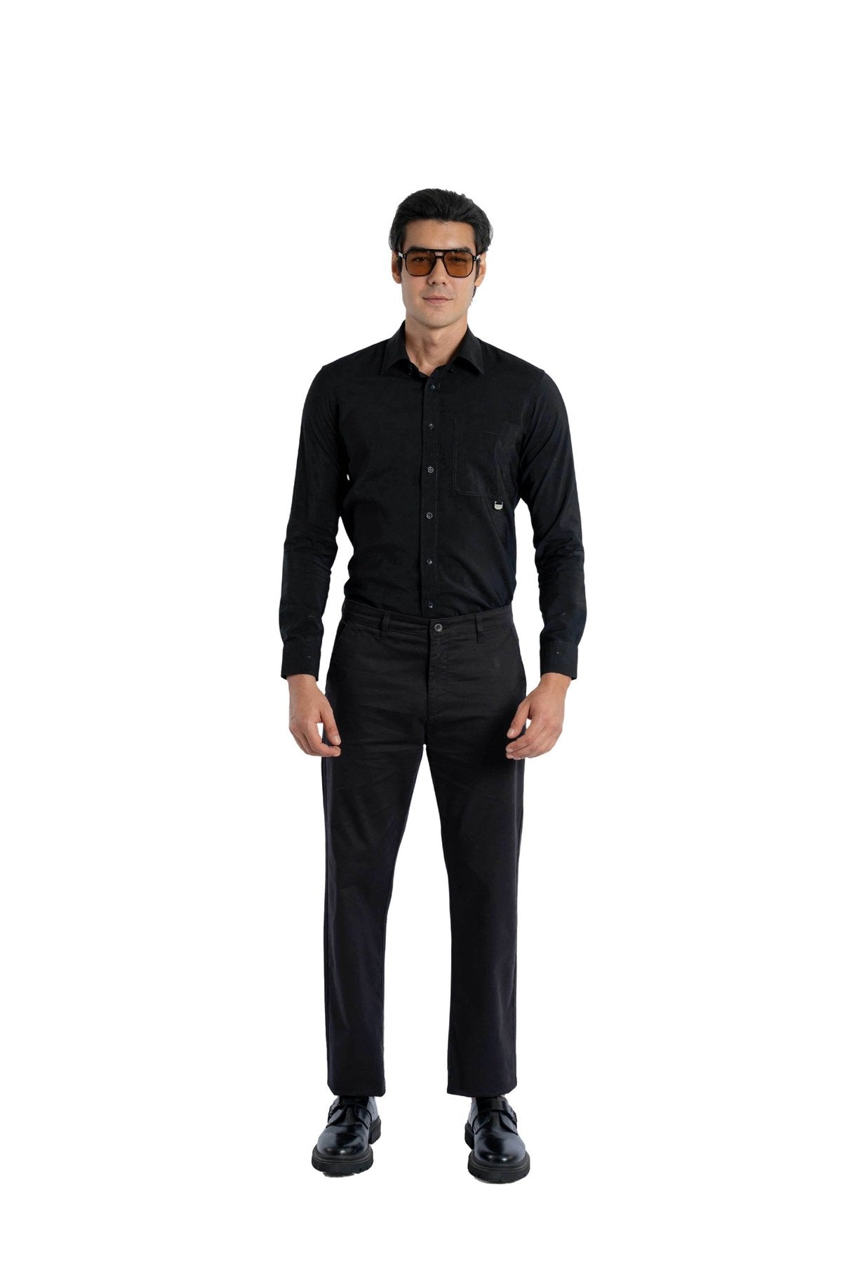 Ease Relaxed Fit Jet Black Trouser.-4