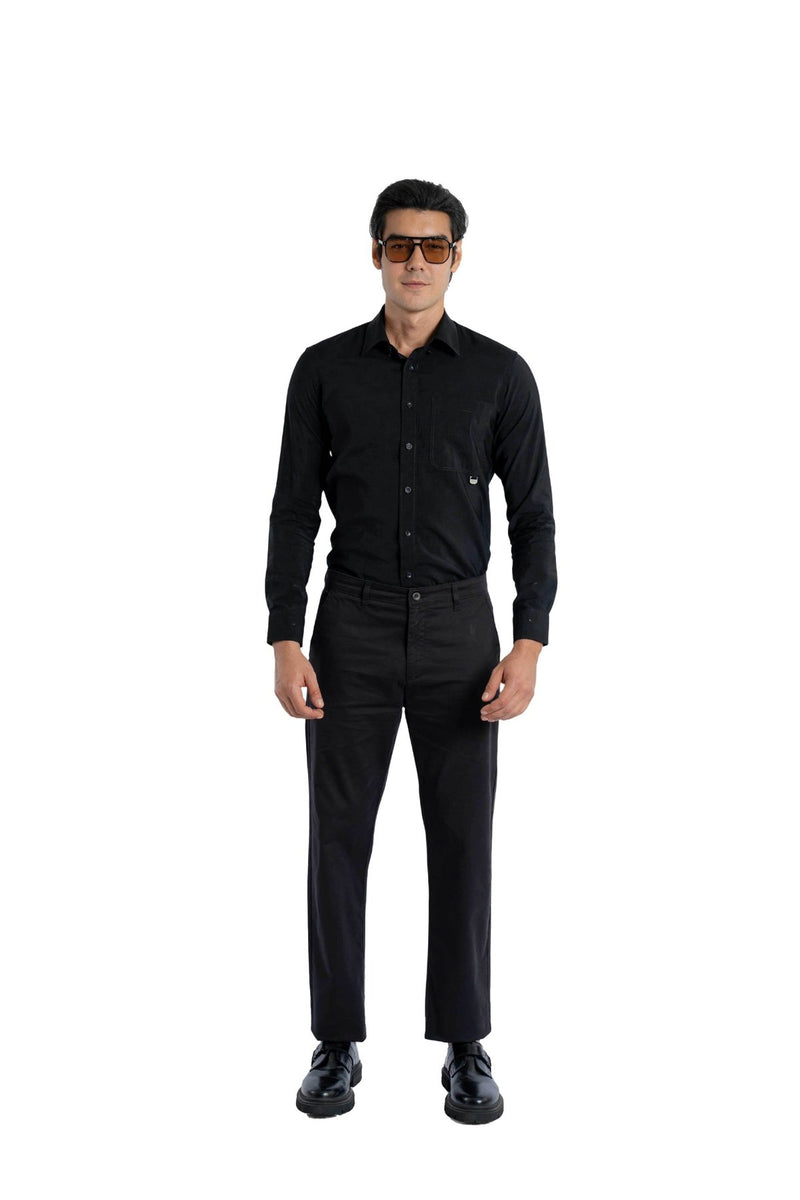 Ease Relaxed Fit Jet Black Trouser.-zoom-