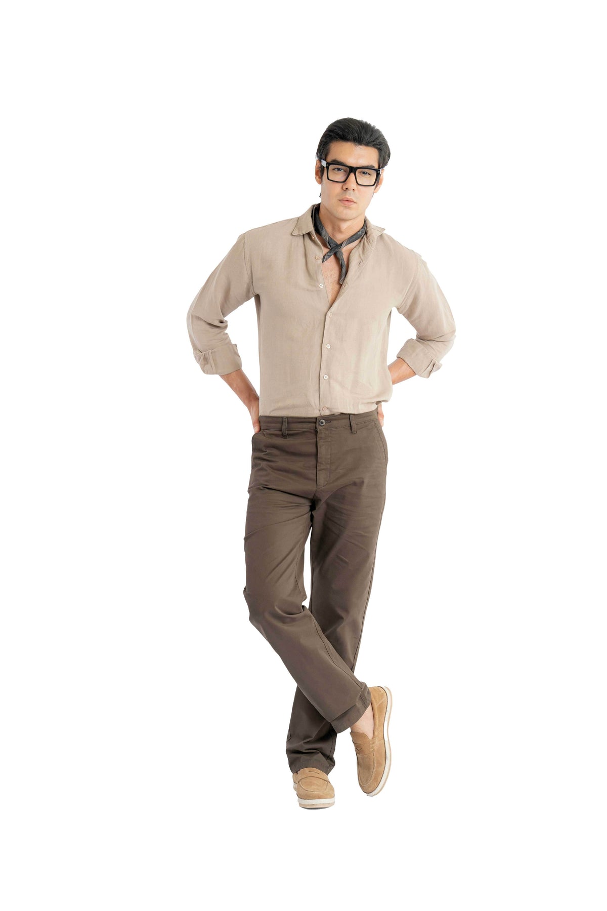 Ease Relaxed Fit Teak Wood Trouser.-5