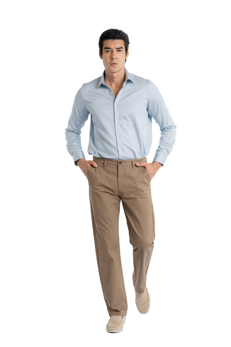 Ease Relaxed Fit Umber Brown Trouser.-zoom-