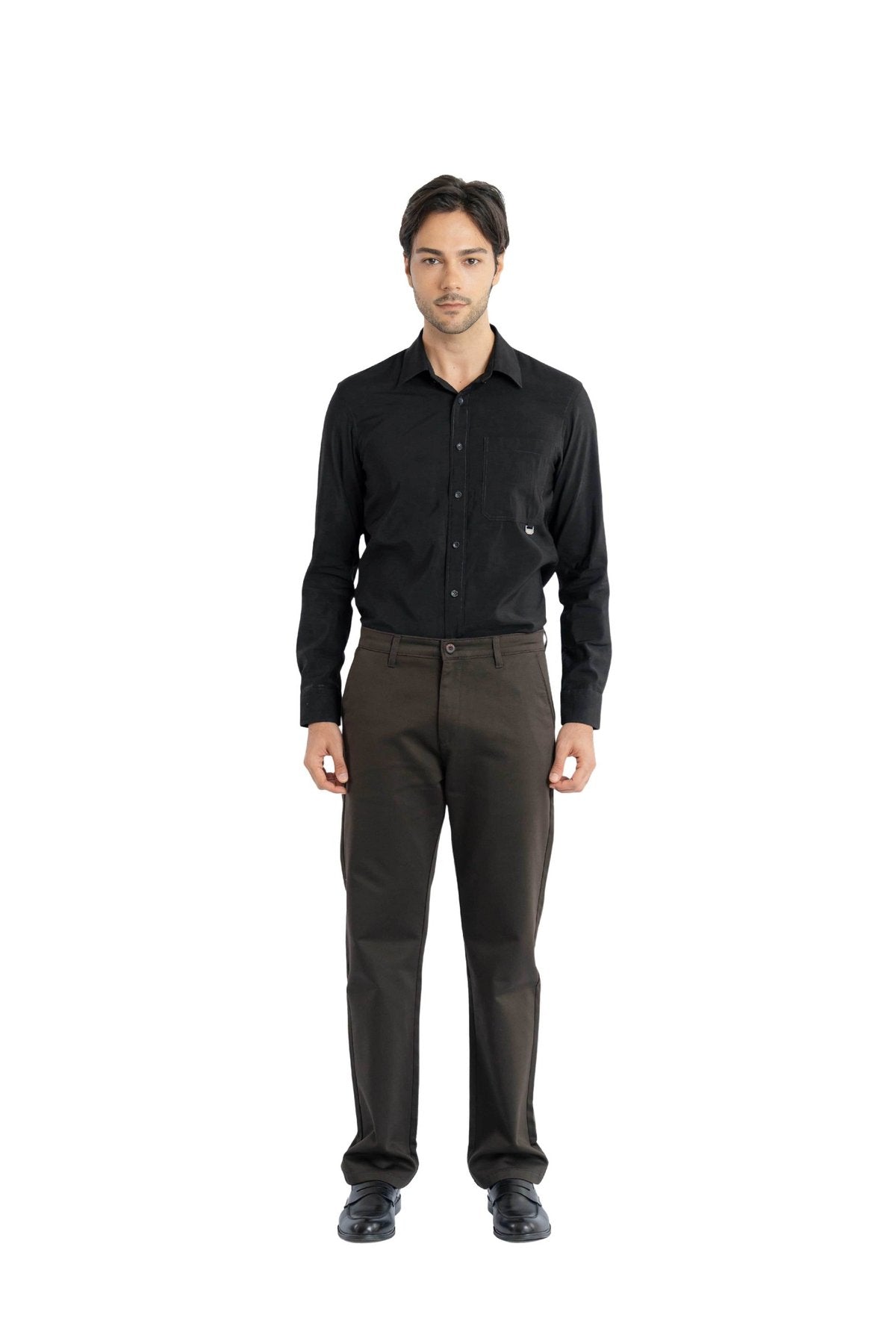 Edge Relaxed Fit Espresso Brown Trouser.-zoom-4