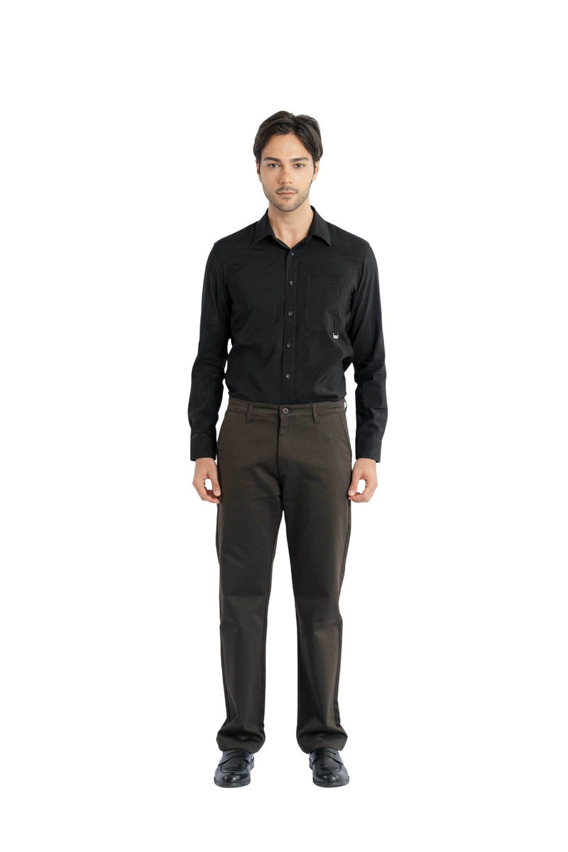 Edge Relaxed Fit Espresso Brown Trouser.-zoom-