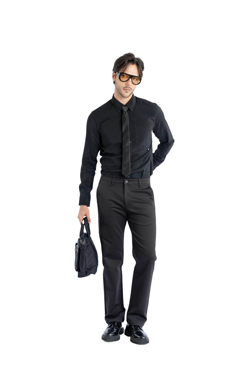 Edge Relaxed Fit Jet Black Trouser.-zoom-
