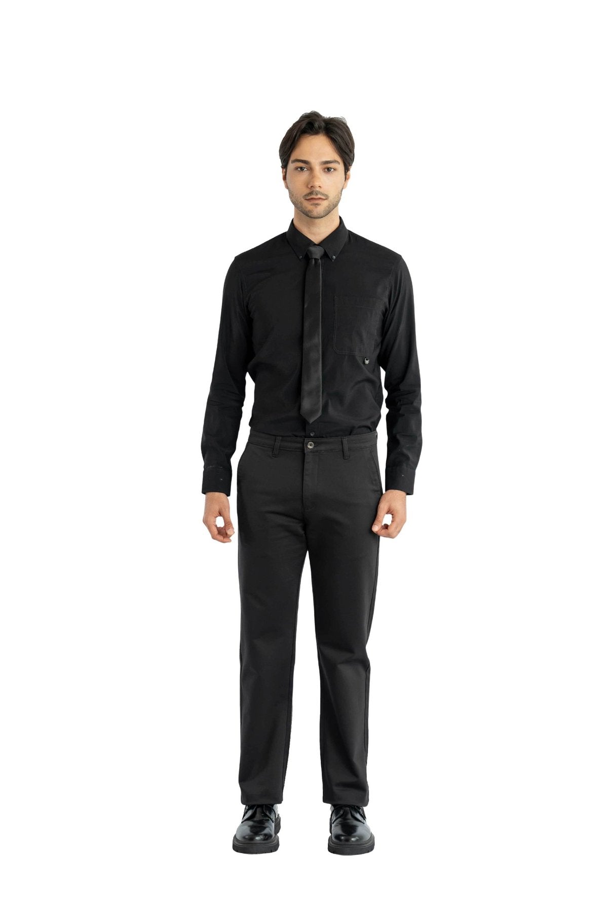 Edge Relaxed Fit Jet Black Trouser.-4