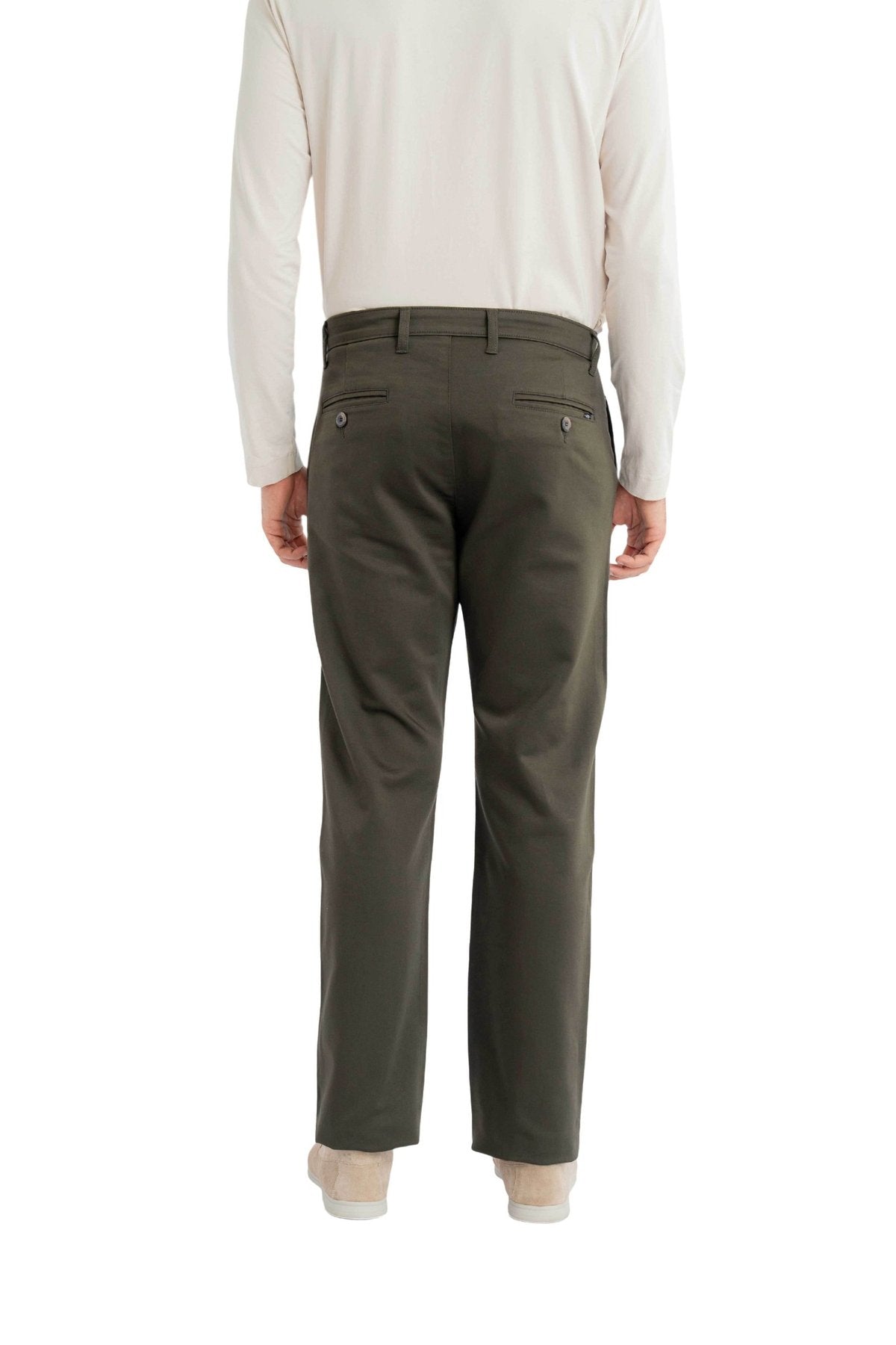 Edge Relaxed Fit Olive Green Trouser.-zoom-4