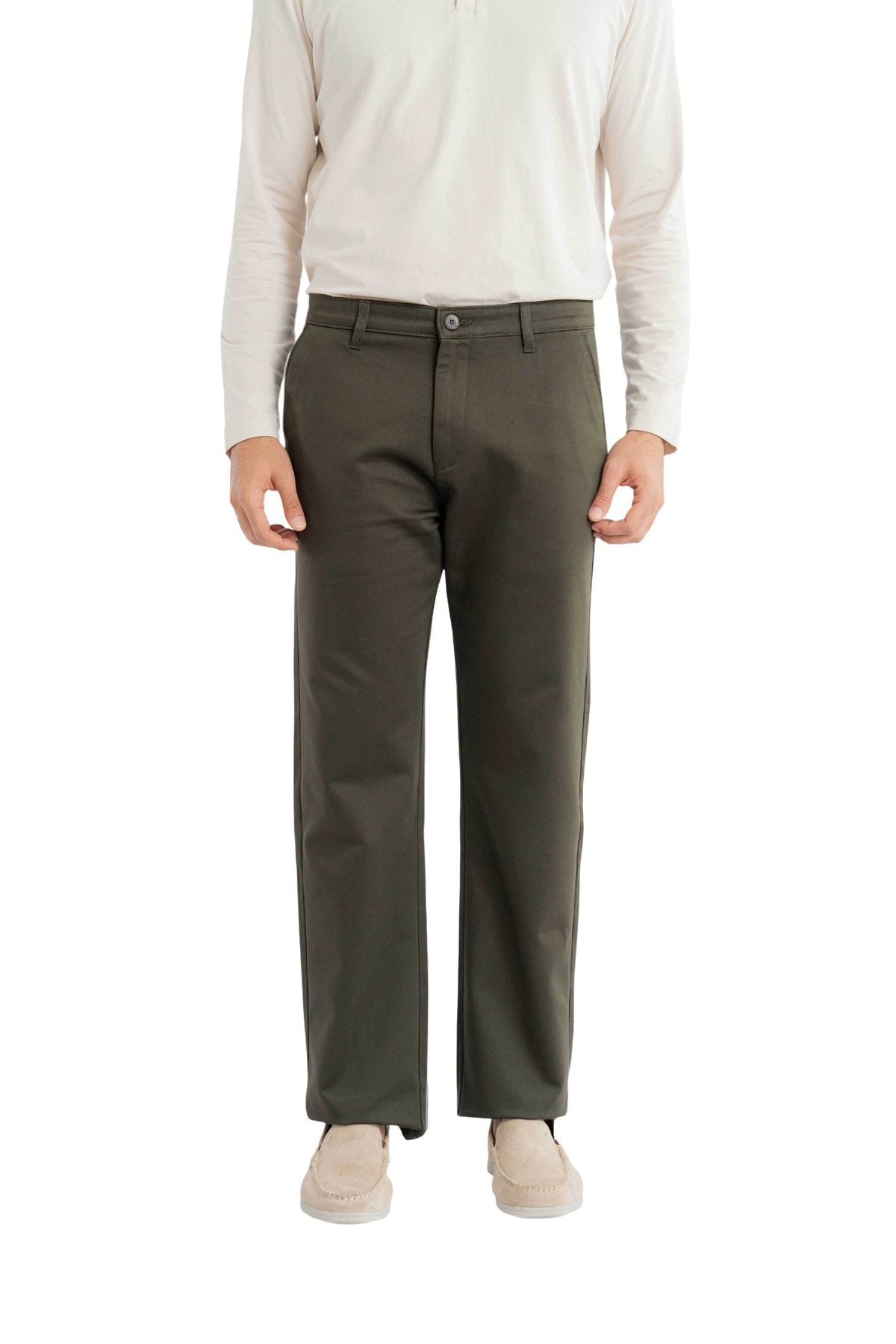 Edge Relaxed Fit Olive Green Trouser.