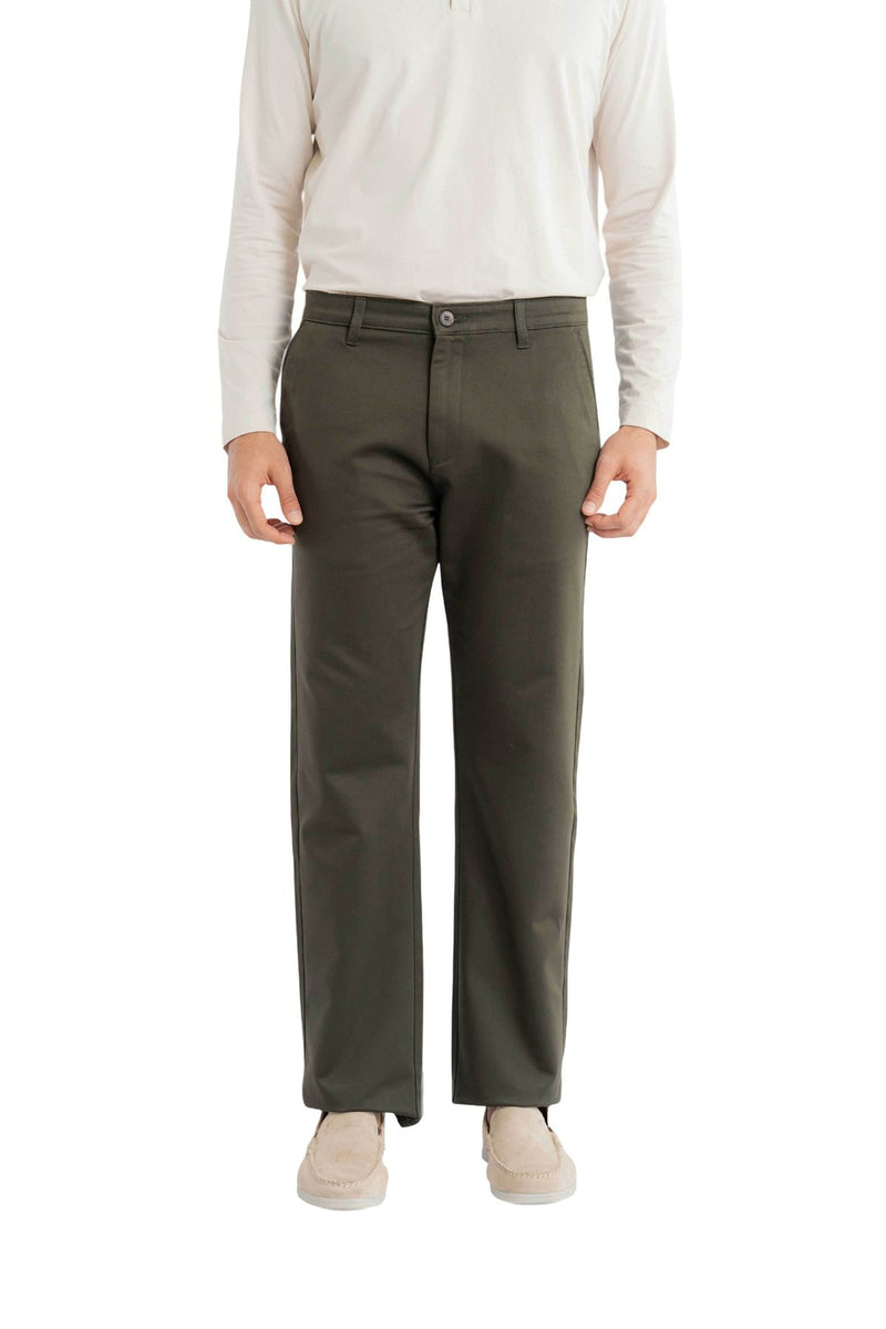 Edge Relaxed Fit Olive Green Trouser.-zoom-