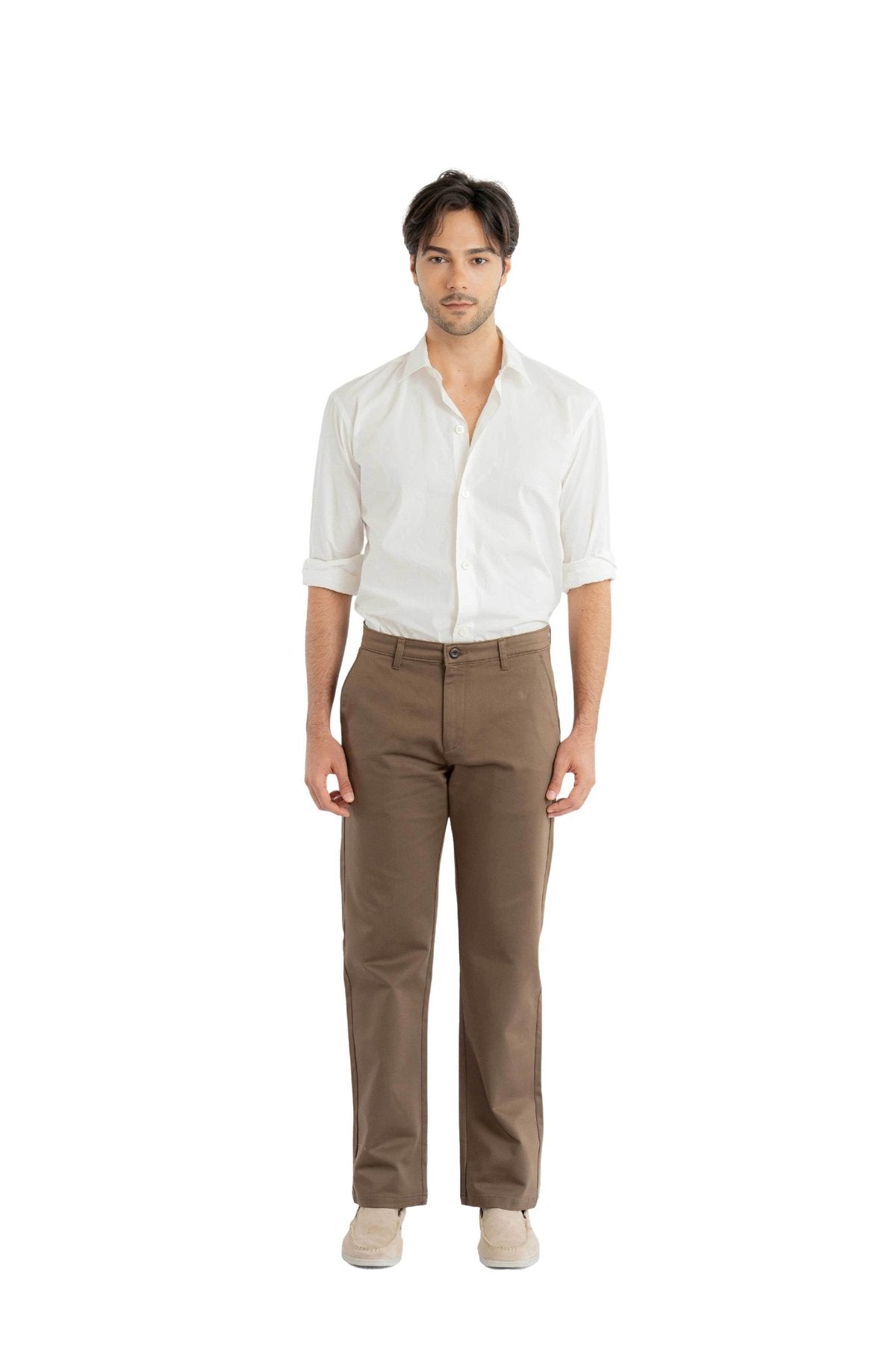 Edge Relaxed Fit Walnut Brown Trouser.-zoom-4