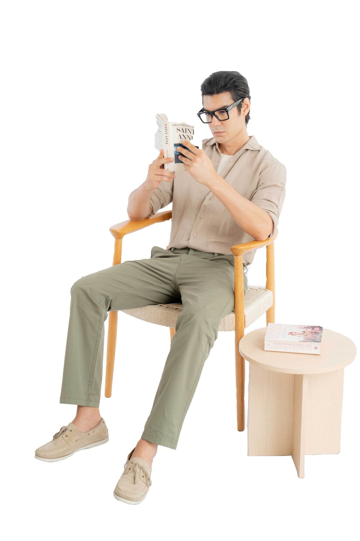Motion Relaxed Fit Forest Green Trouser.-zoom-5