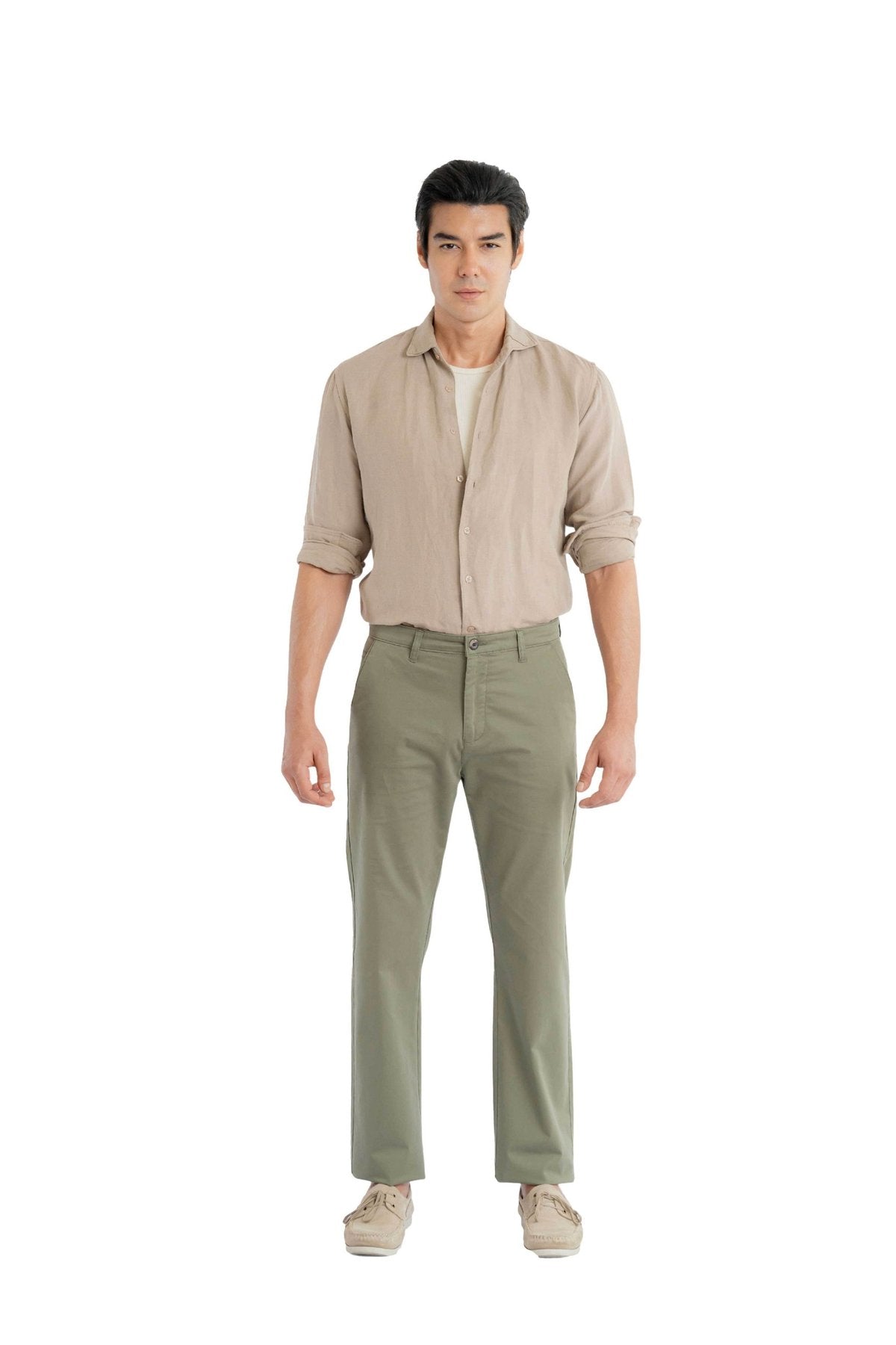 Motion Relaxed Fit Forest Green Trouser.-zoom-4
