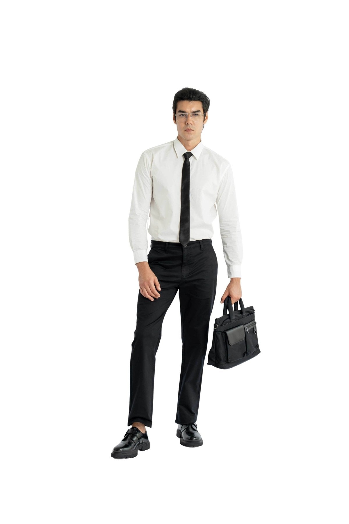 Motion Relaxed Fit Jet Black Trouser.-5