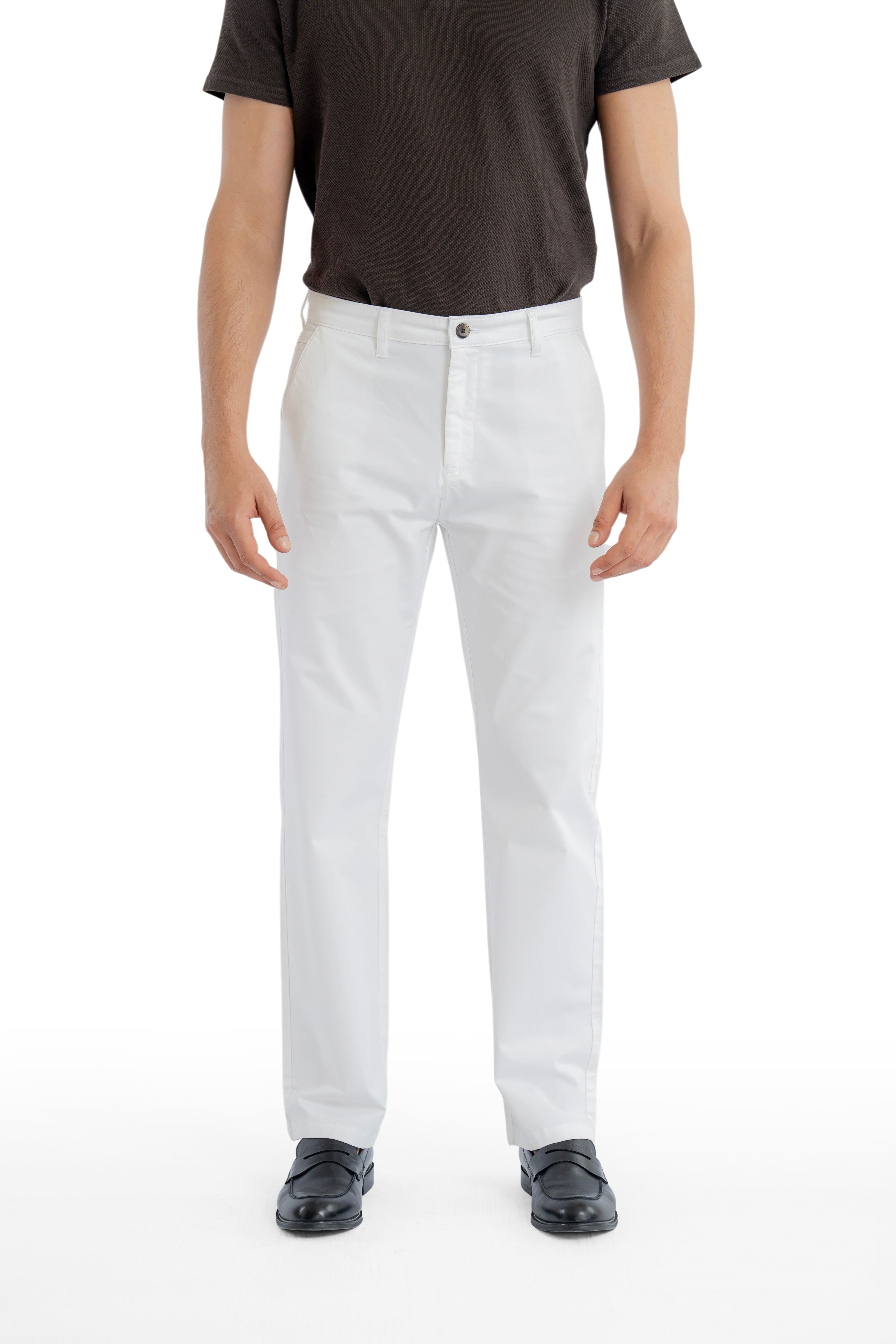 Motion Relaxed Fit Pure White Trouser