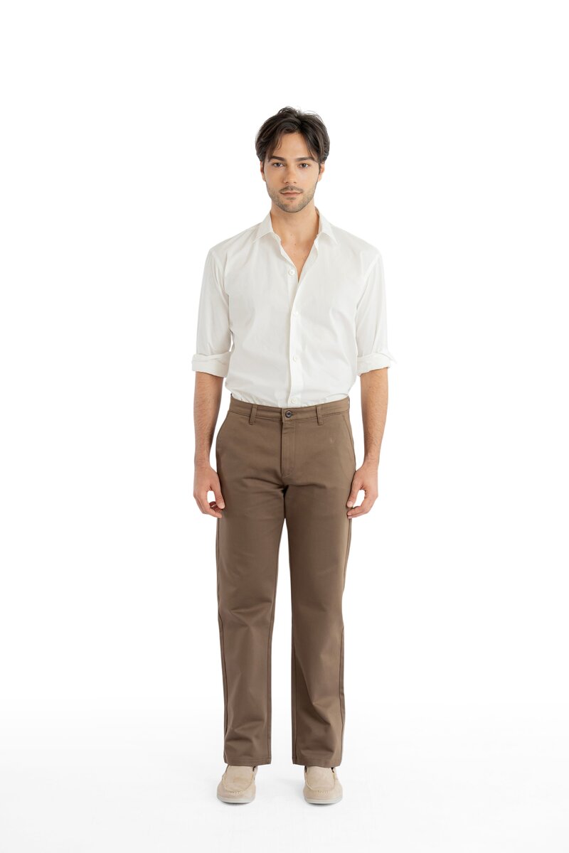 Edge Relaxed Fit Walnut Brown Trousers