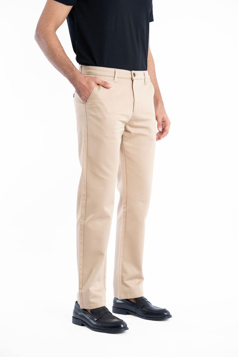 Edge Relaxed Fit Sandstone Beige Trouser-zoom-