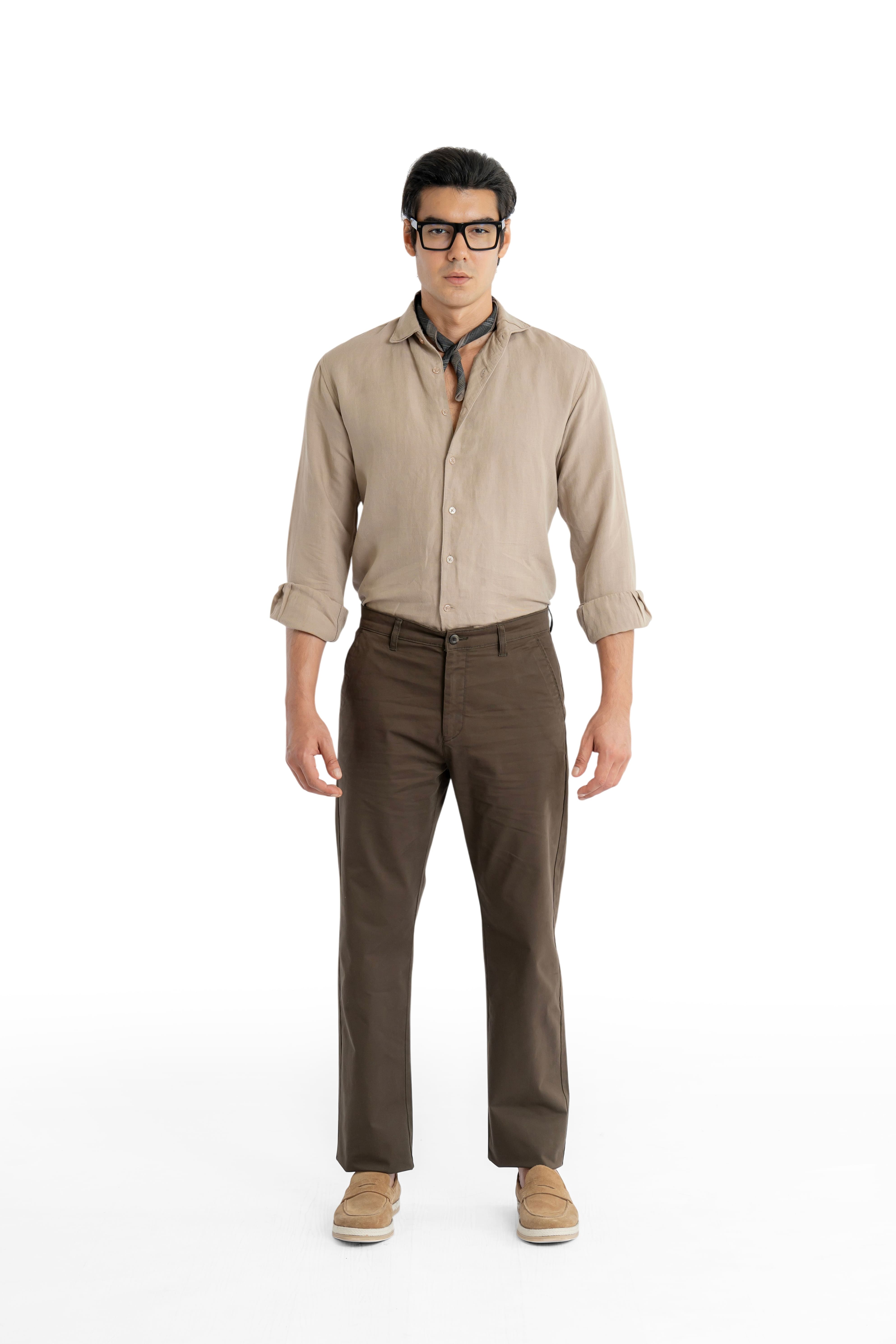 Ease Relaxed Fit Teak Wood Trouser
