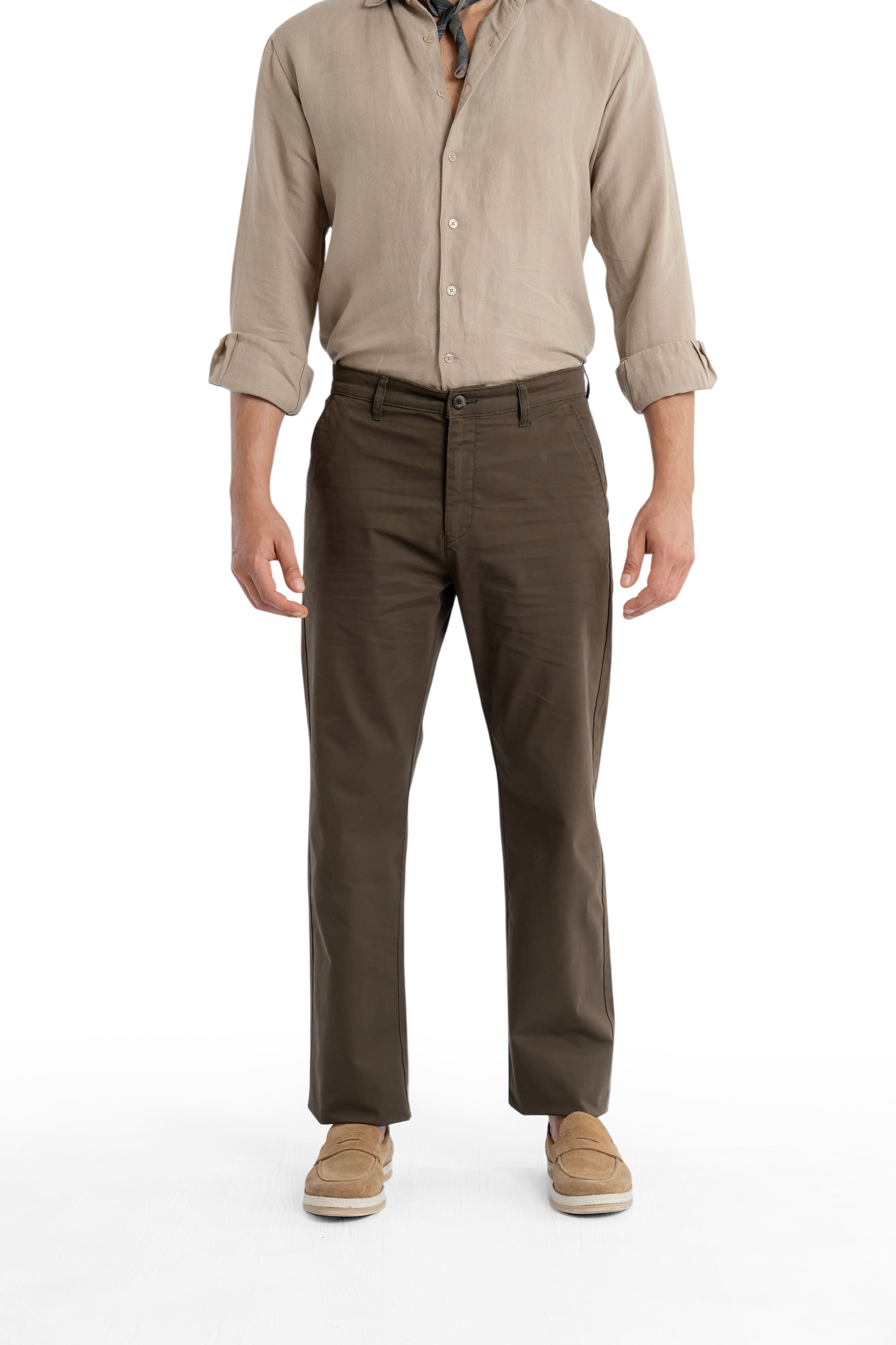 Ease Relaxed Fit Teak Wood Trouser