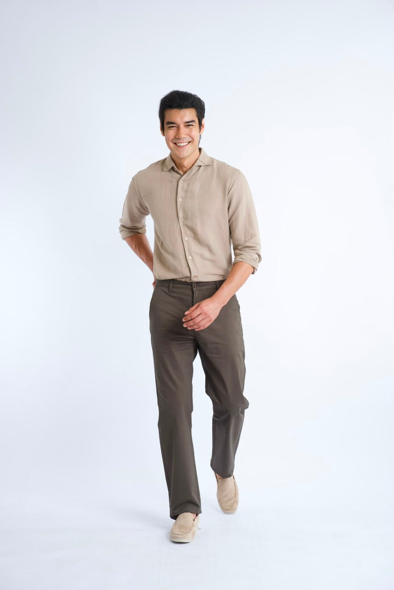 Motion Relaxed Fit Pearl White Trouser-zoom-