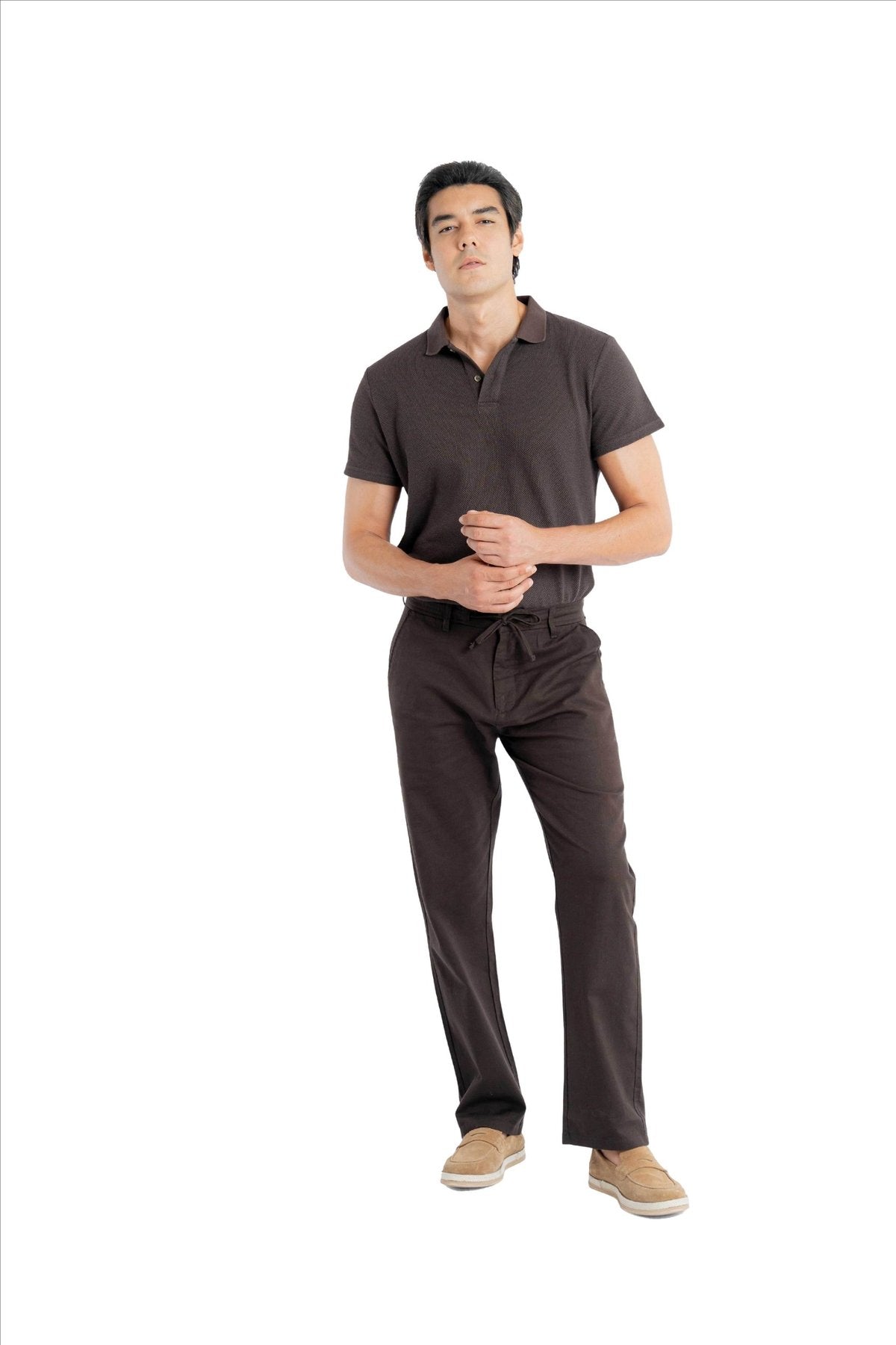 Air Relaxed Fit Espresso Coffee Trouser.-5