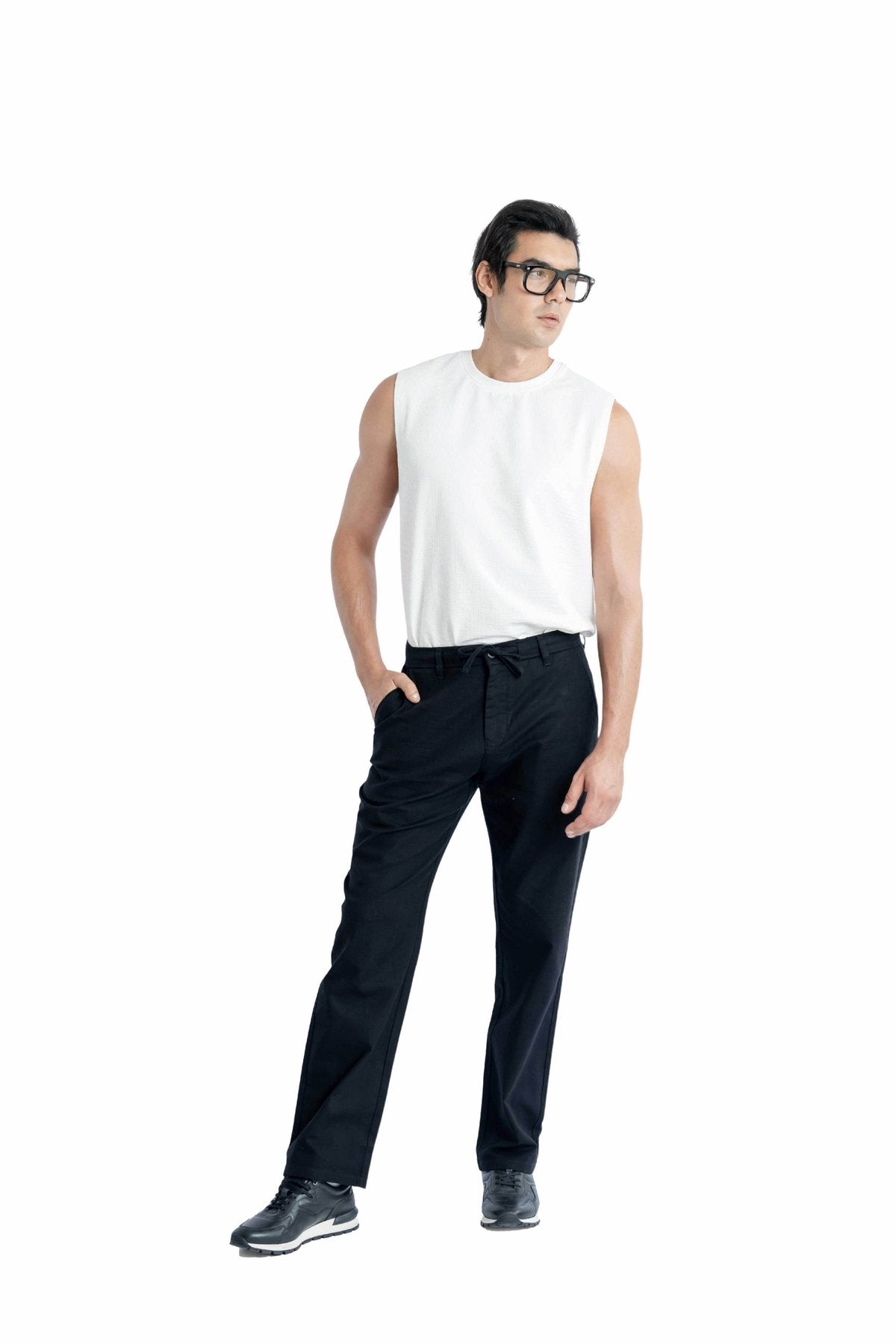 Air Relaxed Fit Jet Black Trouser.-zoom-5